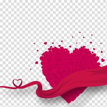 Valentine's Day Party Heart Flyer Love, Red Ribbon transparent background PNG clipart