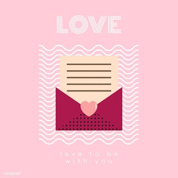 Valentine's day pastel love letter graphic | Free stock vector - 558336