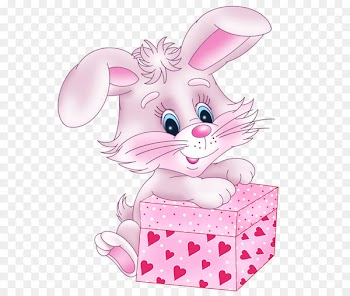 Valentine's Day Rabbit Cuteness Gift Clip art - Cute Bunny with Valentine Gift Box PNG Clipart Picture 