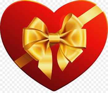 Valentine's Day Sweetest Day Heart Clip art - gold ribbons 