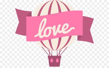 Valentine's Day - Vector LOVE hot air balloon 