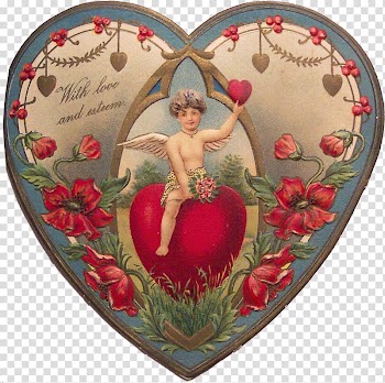 Valentine's Day Victorian era Heart Greeting & Note Cards , cupid transparent background PNG clipart