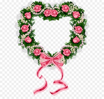Valentine's Day Wedding invitation Flower Wreath Garland - valentine's day 