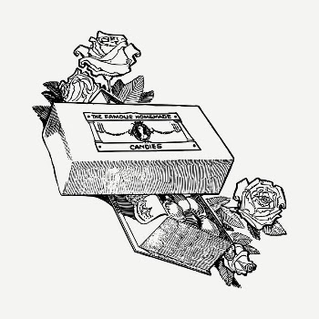 Valentine's gift, rose drawing, vintage | Free PSD - rawpixel