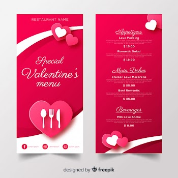 Valentine's menu template
