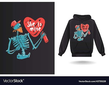 valentine t-shirt she is mine skeleton