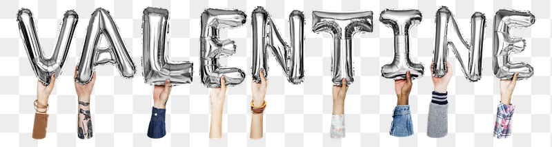 Valentine word png, hands holding | Free PNG - rawpixel