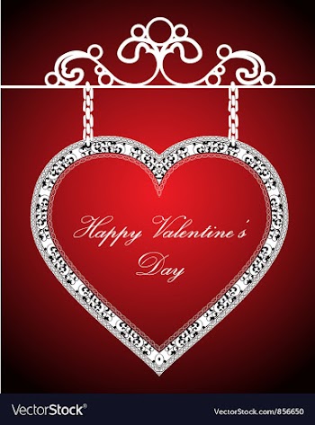 Valentines background with heart vector image