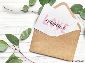 Valentines card in an envelope