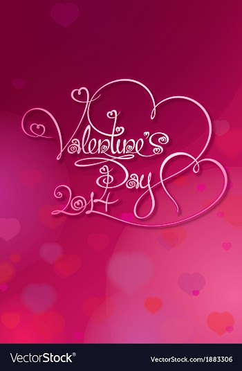  					Valentines Card Valentines Day 2014 Rubie vector image														