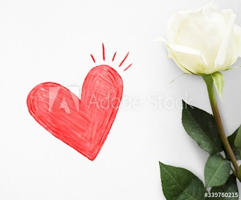 Valentines card with rose