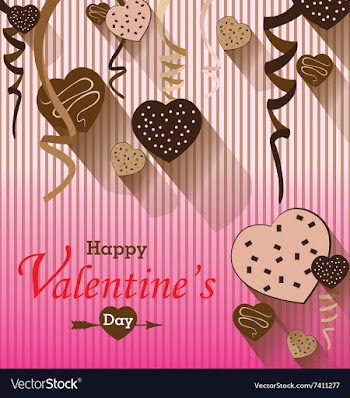 Valentines Day and Heart chocolate Party on vector image