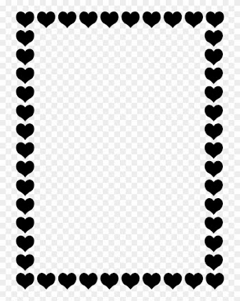 Valentines Day Border Landscape - Heart Border Clipart Black And White