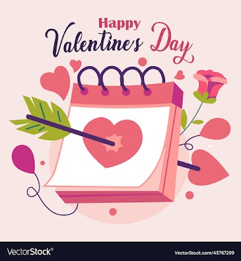 valentines day calendar design happy