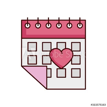 valentines day calendar with heart design