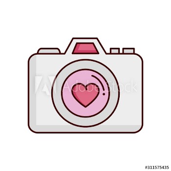 valentines day camera with heart design