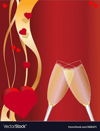  					Valentines Day Card red vector image														