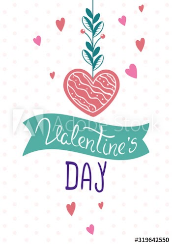 valentines day card with heart and decoration design