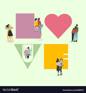 Valentines day concept tiny people in love vector image
