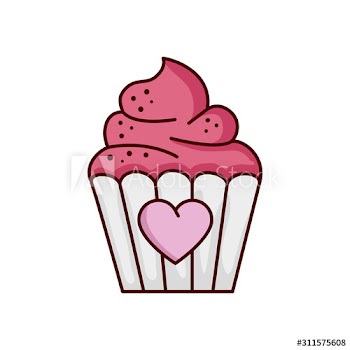 valentines day cupcake with heart design