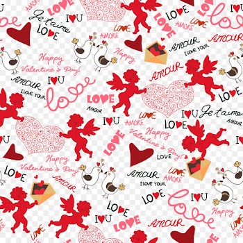 Valentines Day Cupid Heart Illustration - Text shading vector Love Angel 