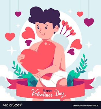valentines day design with a cute baby boy