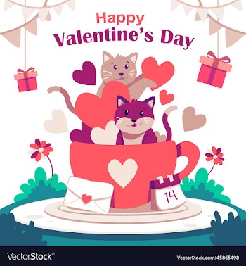 valentines day design with cute cartoon