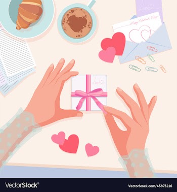 valentines day female hands hold a gift
