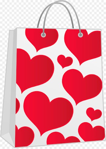 Valentines Day, Gift Bags, Bag, Heart, Red PNG