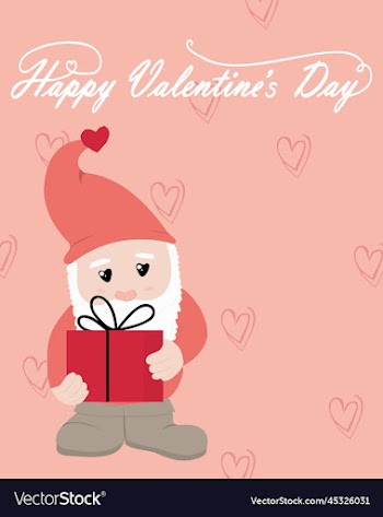 valentines day gnome with gift