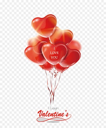 Valentines Day Greeting card Balloon Heart Red - Vector cartoon balloon 