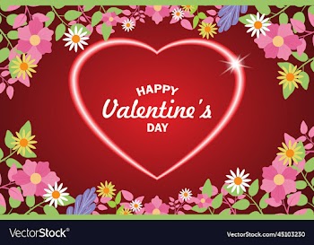 valentines day greeting card floral arrangement