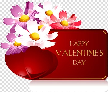 Valentines Day Greeting card Heart Flower, Valentine's Day card element transparent background PNG clipart