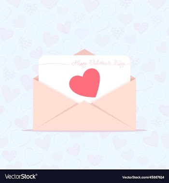 valentines day greeting card letter calligraphic