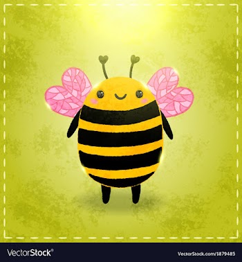 Valentines day greeting card with bee vector image