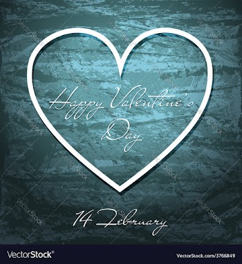 Valentines Day grunge background with white heart vector image