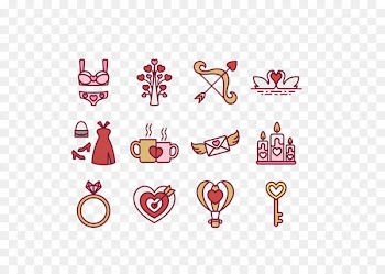 Valentines Day Heart February 14 Icon - wedding anniversary 