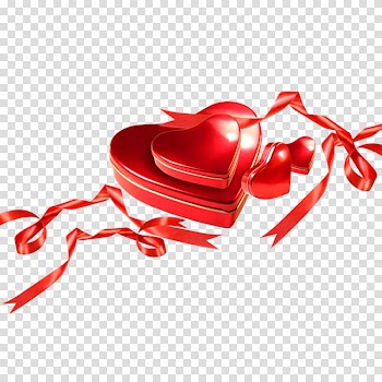 Valentines Day Heart Gift, Red Ribbon transparent background PNG clipart