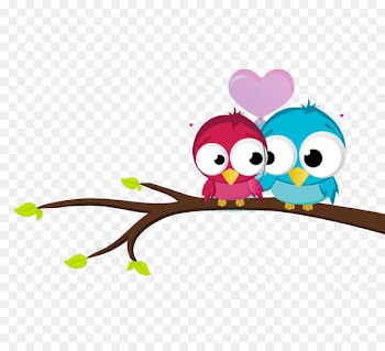 Valentines Day Heart Greeting card Wallpaper - Cartoon bird 