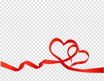 Valentines Day Heart Ribbon , Red ribbons transparent background PNG clipart