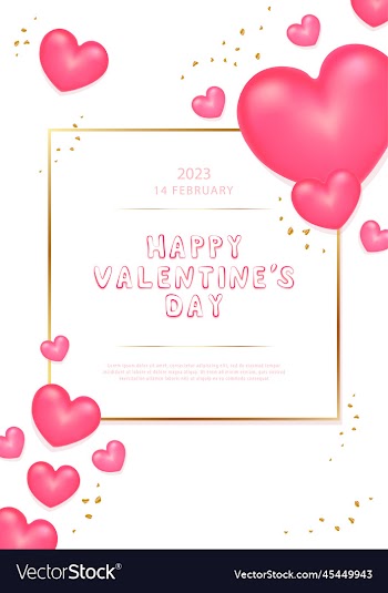 valentines day hearts and gold crumbs text