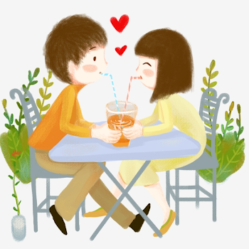 Valentines Day Illustration Green Plant Grey Table Yellow Drink ...