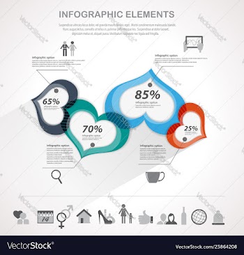 Valentines day infographics and icons vector image
