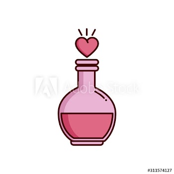 valentines day love potion with heart design