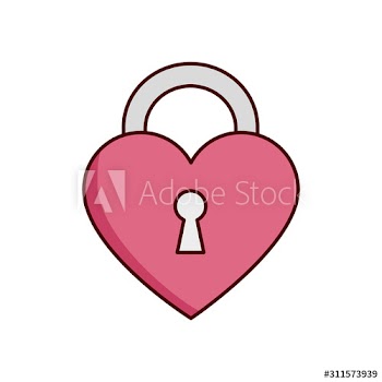 valentines day padlock in heart shape design
