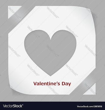 Valentines Day paper sticker vector image