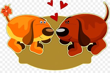 Valentines Day Puppy Greeting card Illustration - Qinmi puppy 