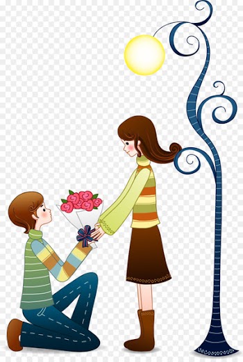 Valentines Day Qixi Festival Romance Illustration - Cartoon couple vector 