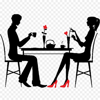 Valentines Day Romance Dating Clip art - Dinner couple 