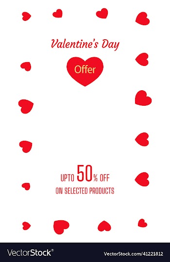 valentines day sales banner created with red
